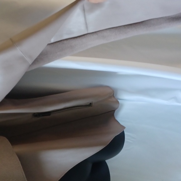 Bagatelle Anthropologie Waterfall Open Front Faux Leather Jacket Pink Size Large - Picture 2 of 6